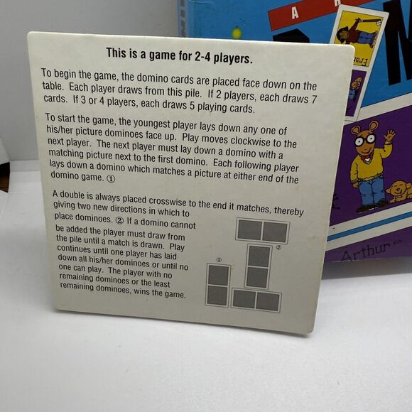 1998 Arthur Dominoes Matching Kids Game 28 Large Cardboard Dominoes - Picture 4 of 5